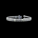 7.45 Cts 14k White Gold Emerald Shape Tennis Bracelet
