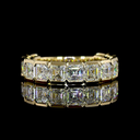 4.01 Cts 14k Yellow Gold Asscher Shape 3/4 Band Eternity Band