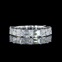 3.09 Cts 14k White Gold Emerald Shape 3/4 Band Eternity Band