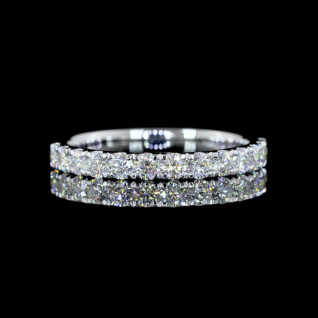 0.67 Cts 14k White Gold Round Shape Half Eternity Eternity Band