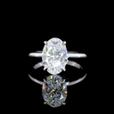 3.06 Cts 14k White Gold Oval Shape Solitaire Ring