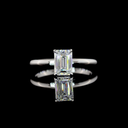 1.08 Cts 14k White Gold Emerald Shape Solitaire Ring