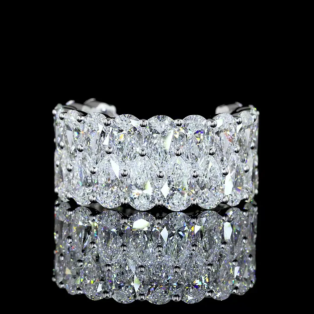 7.87 Cts 14k White Gold Pear Shape 3/4 Band Eternity Band