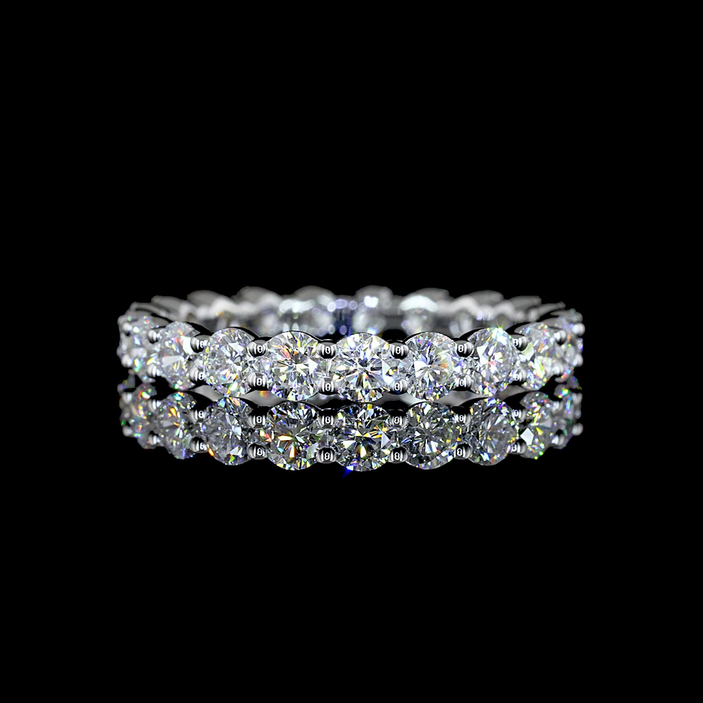 4.27 Cts 14k White Gold Oval Shape 3/4 Band Eternity Band
