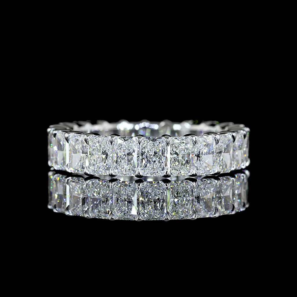 3.57 Cts 14k White Gold Radiant Shape Eternity Band Eternity Band
