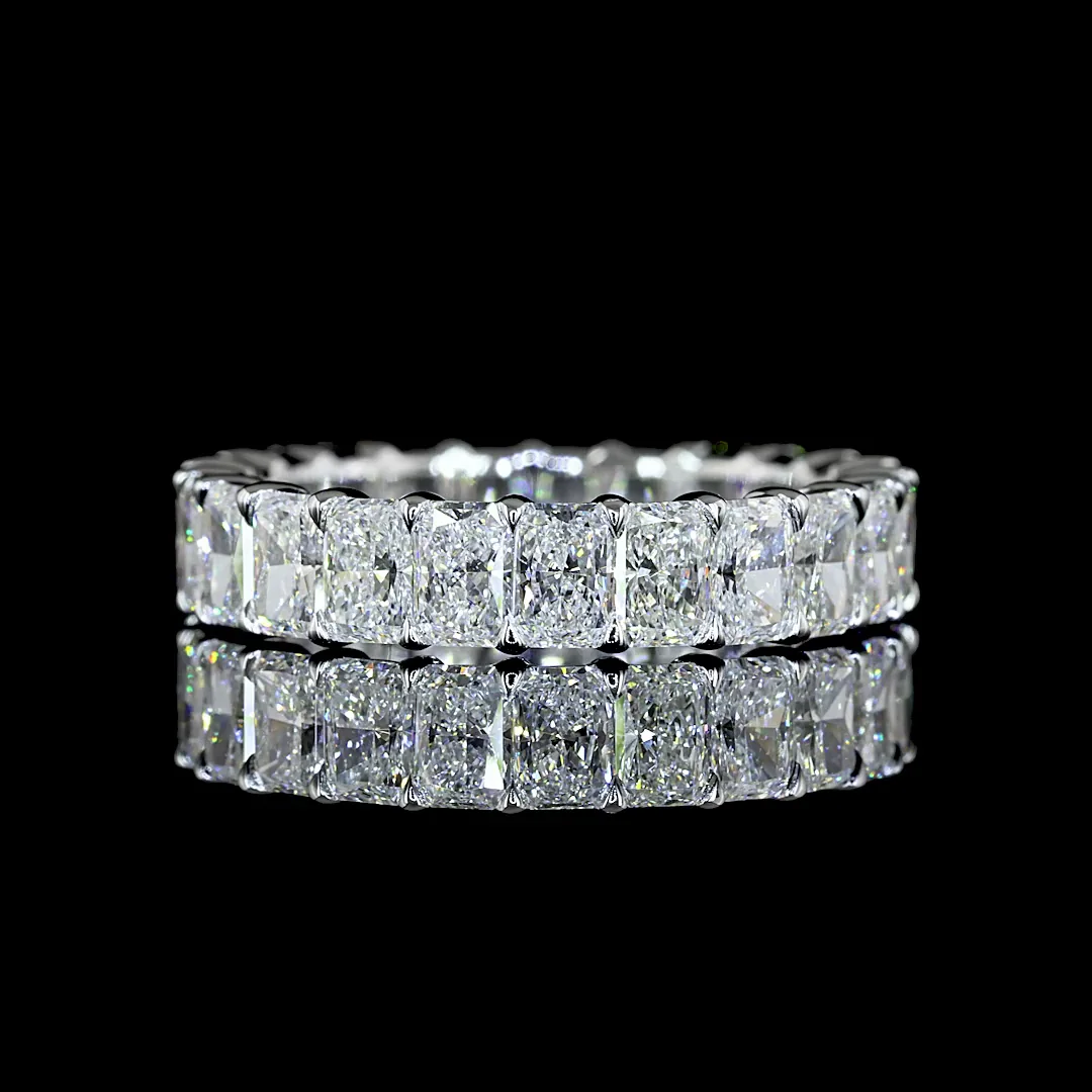 3.57 Cts 14k White Gold Radiant Shape Eternity Band Eternity Band