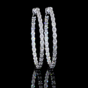 2.82 Cts 14k White Gold Oval Shape Hoops Earring