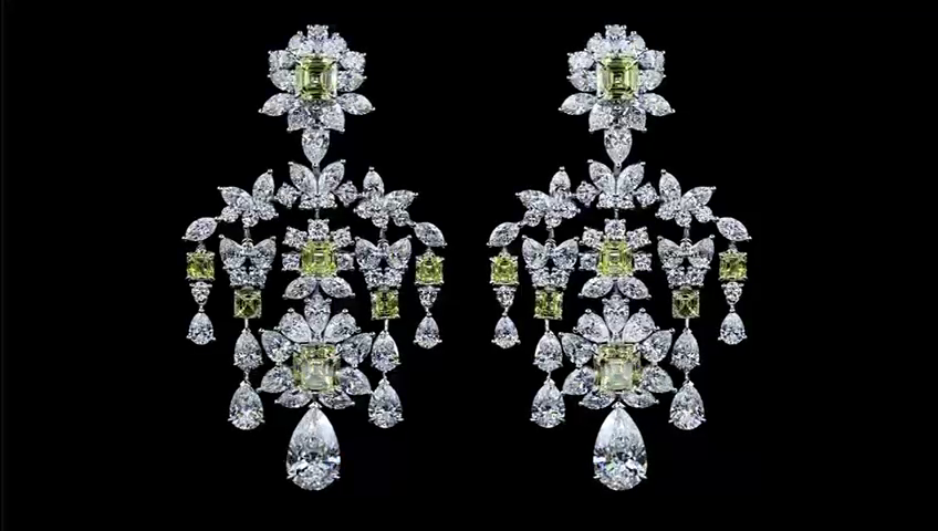 40.53 Cts 18k White Gold Mix Shape Special Earring