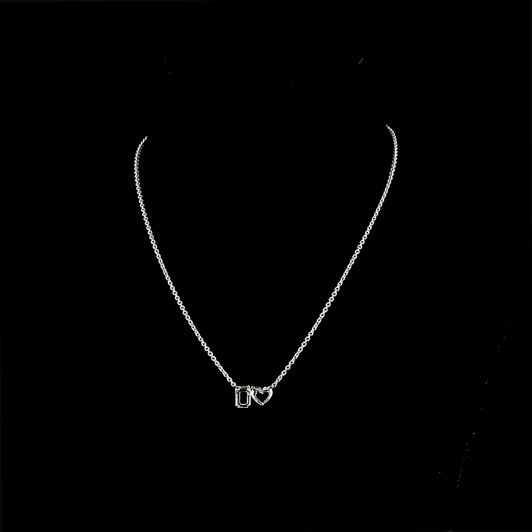 3.02 Cts 14k White Gold Heart Shape Pendant Pendant