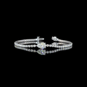 4.56 Cts 14k White Gold Pear Shape Station Line Tennis Bracelet