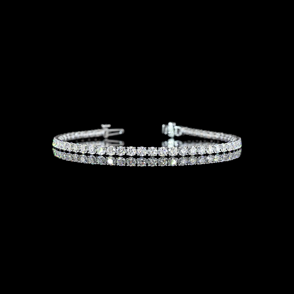 4.99 Cts 14k White Gold Round Shape Tennis Bracelet