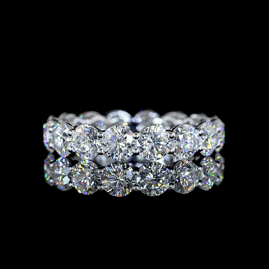 4.46 Cts 14k White Gold Round Shape Eternity Band Eternity Band