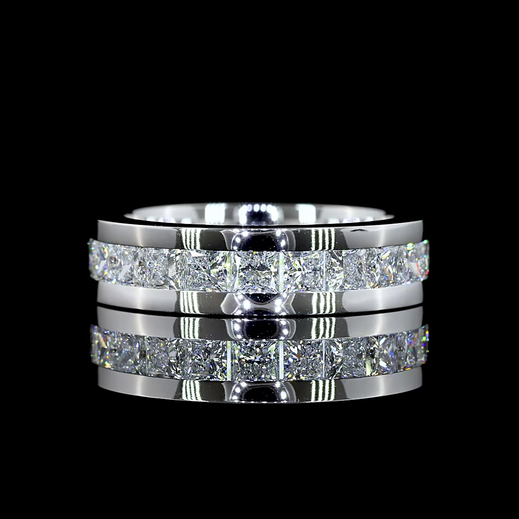 4.36 Cts 14k White Gold Princess Shape Eternity Band Eternity Band