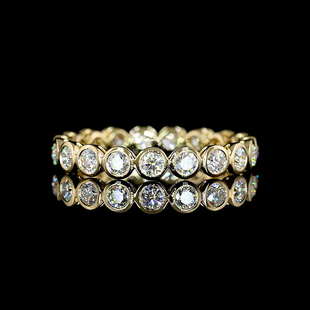 0.89 Cts 14k Yellow Gold Round Shape Eternity Band Eternity Band