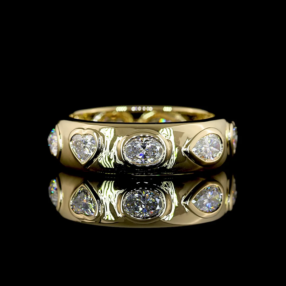 1.64 Cts 14k Yellow Gold Mix Shape Eternity Band Eternity Band