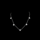 2.98 Cts 18k White Gold Round Shape Station Necklace