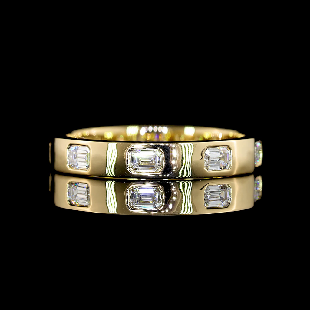 0.5 Cts 14k Yellow Gold Emerald Shape Eternity Band Eternity Band