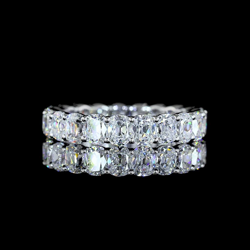 3.58 Cts 14k White Gold Antique Cushion Shape Eternity Band Eternity Band
