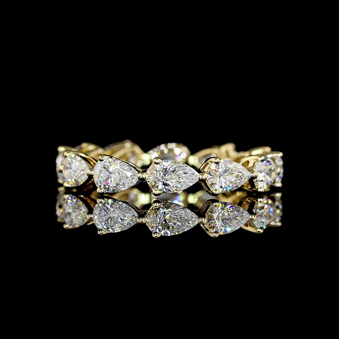 1.83 Cts 14k Yellow Gold Pear Shape Eternity Band Eternity Band