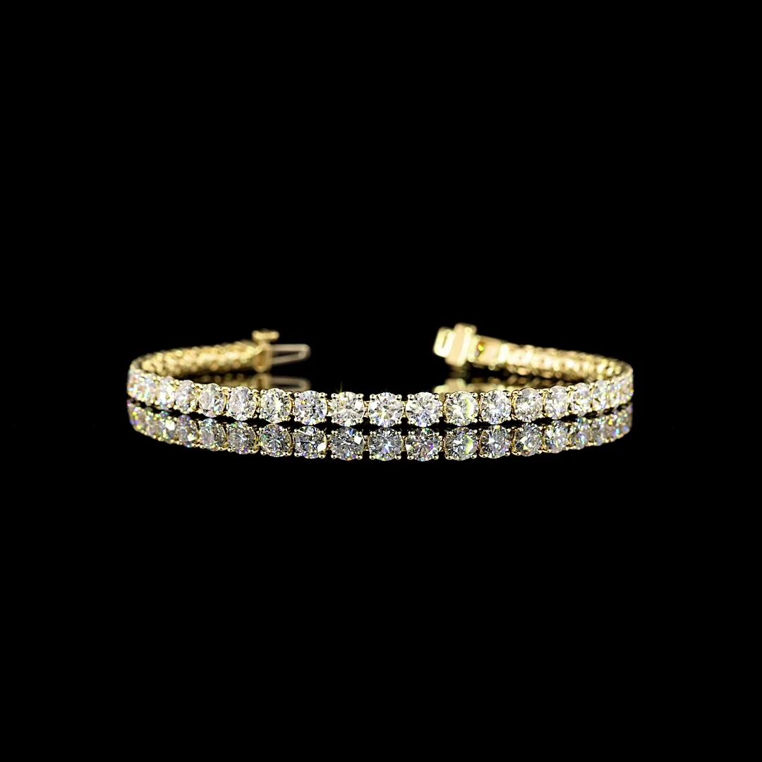 8.95 Cts 14k Yellow Gold Round Shape Tennis Bracelet