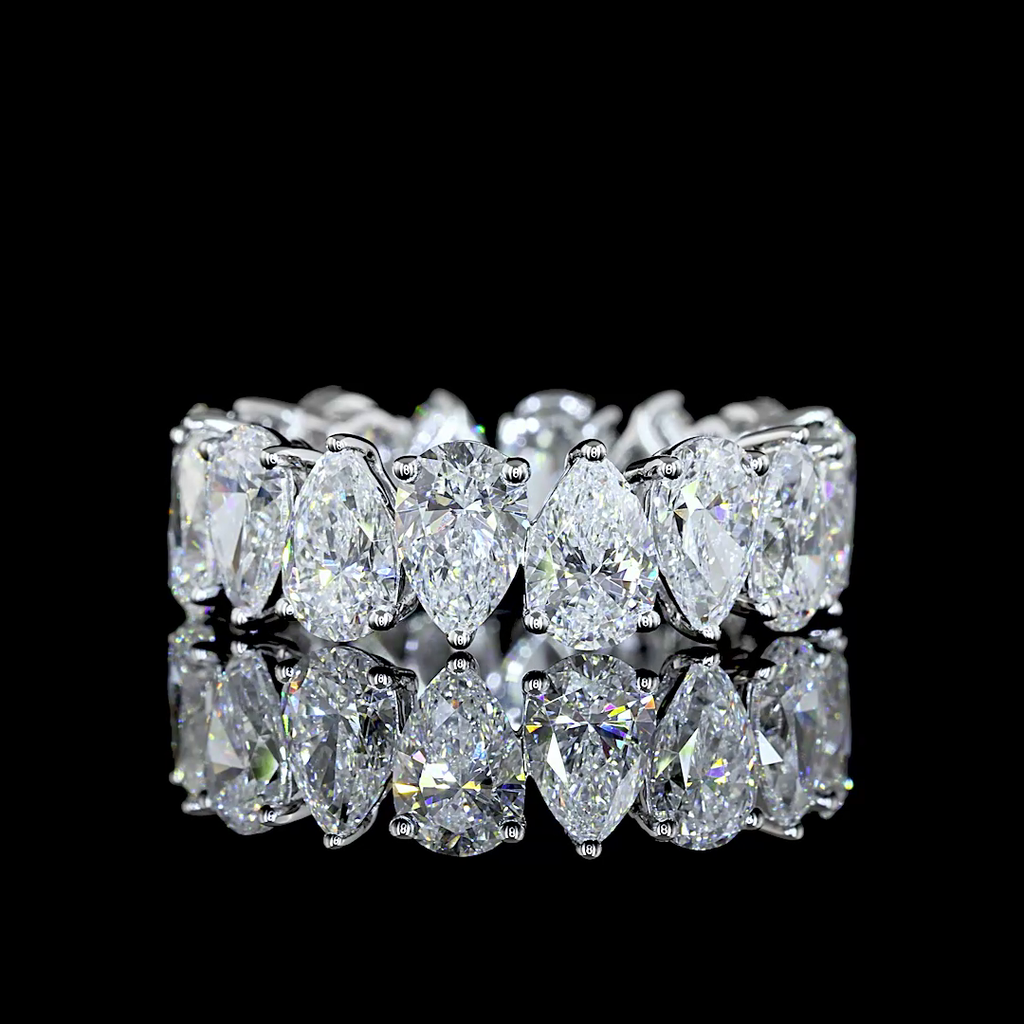 5.82 Cts 18k White Gold Pear Shape Eternity Band Eternity Band