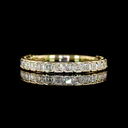1.1 Cts 14k Yellow Gold Asscher Shape 3/4 Band Eternity Band
