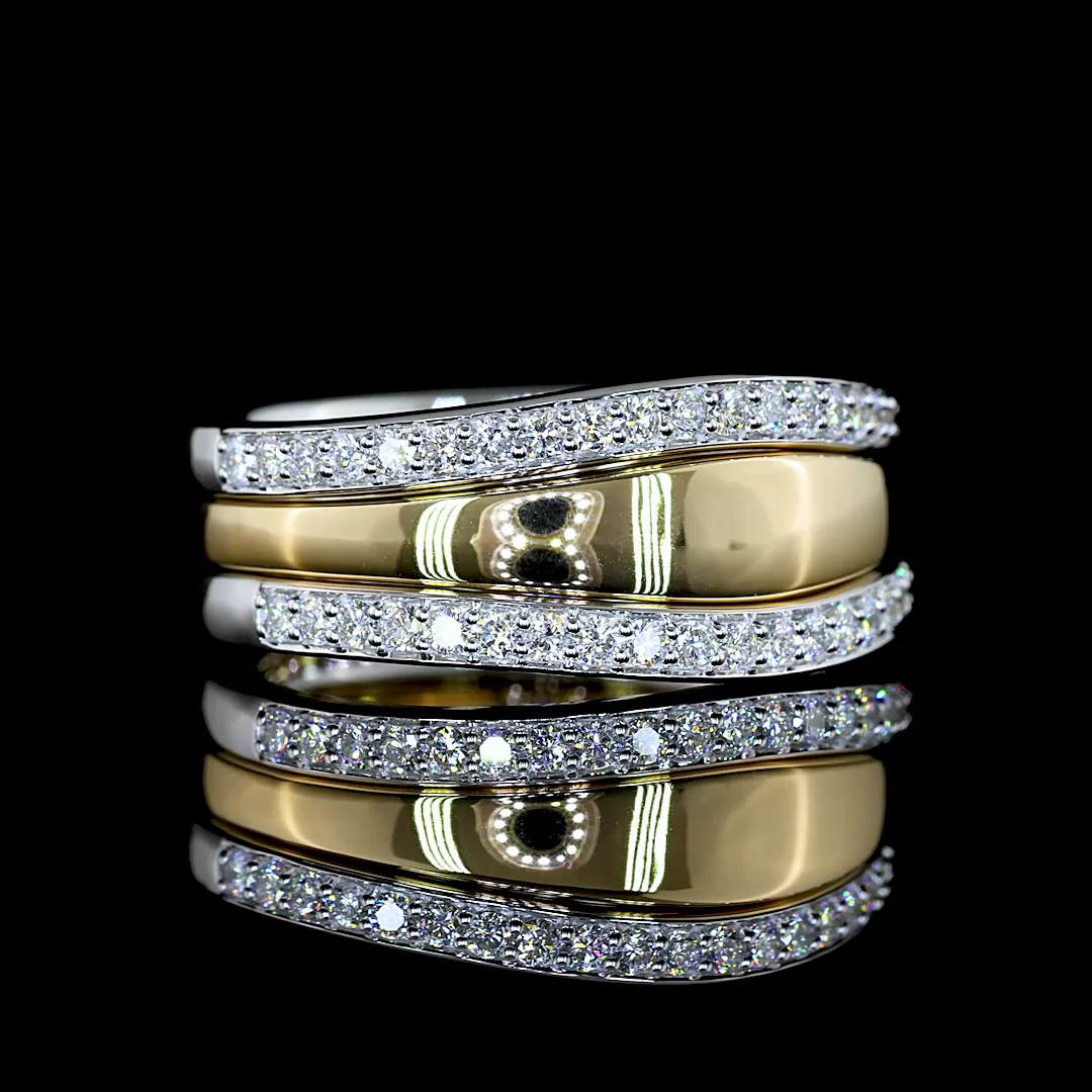 0.47 Cts 14k Two Tone Round Shape Special Ring