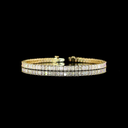 7.09 Cts 14k Yellow Gold Emerald Shape Tennis Bracelet