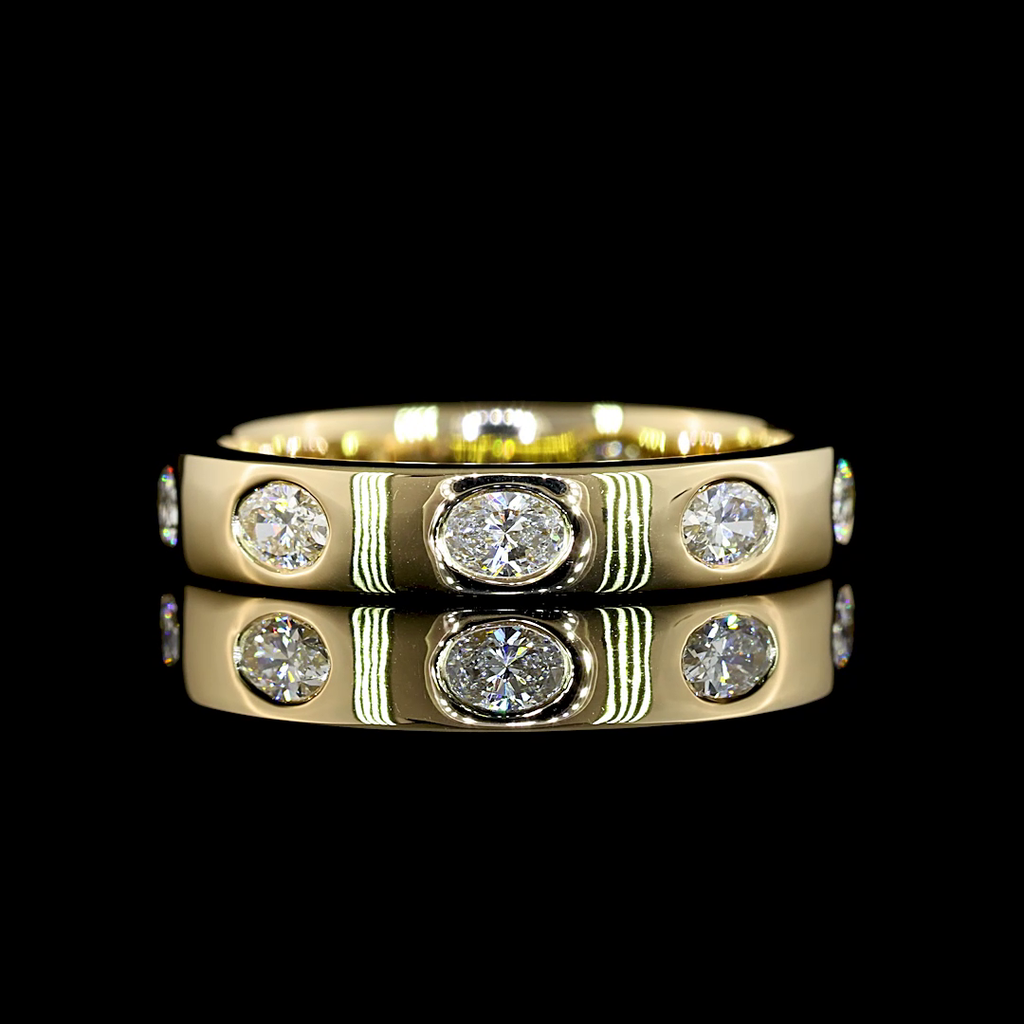 0.69 Cts 14k Yellow Gold Oval Shape Eternity Band Eternity Band