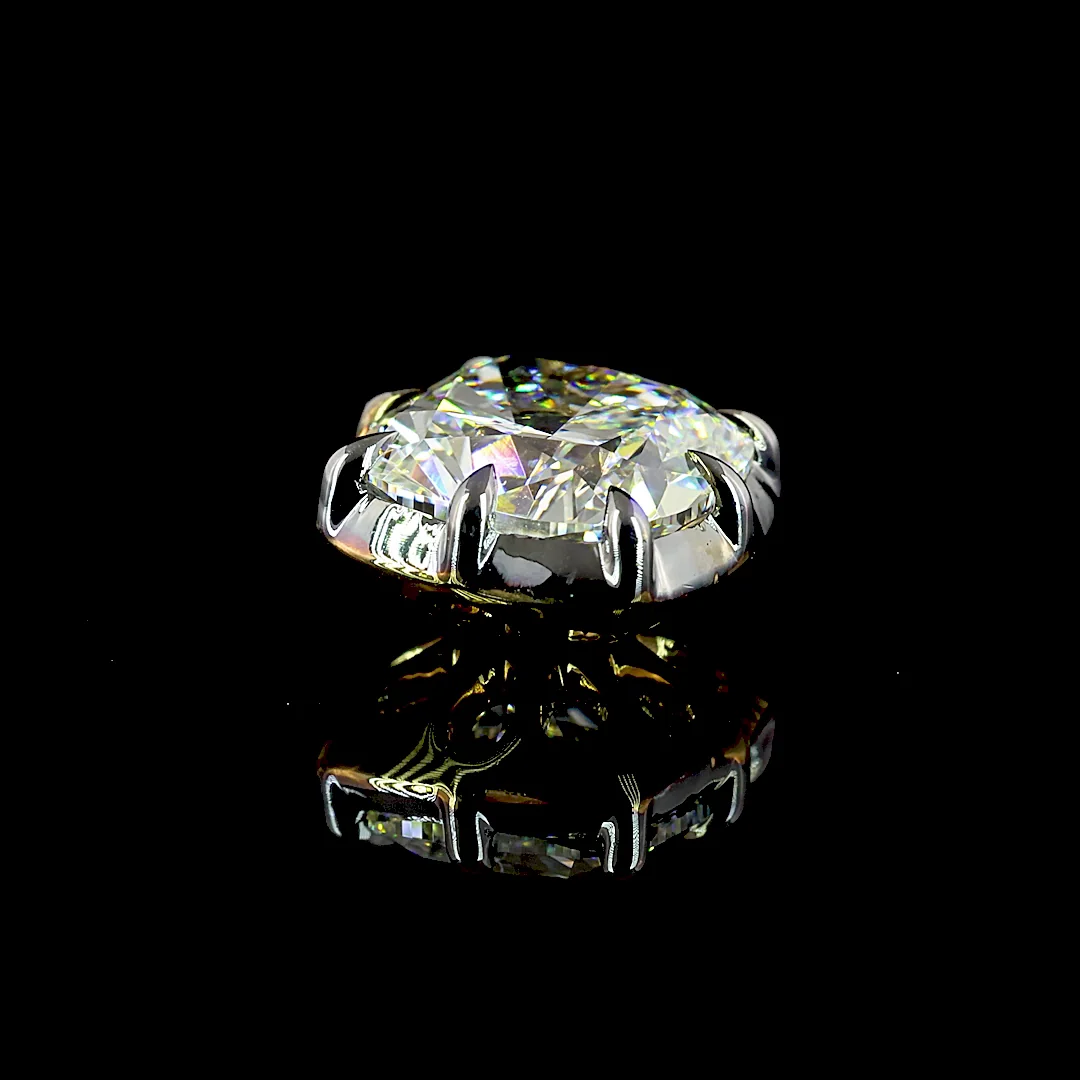 2 Cts 14k Two Tone Square Cushion Brilliant Shape Pendant Pendant