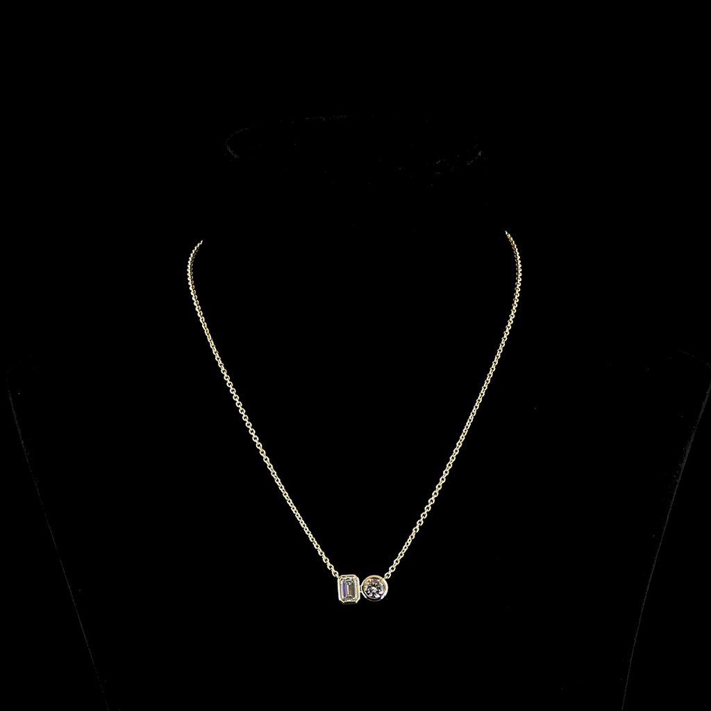 2.22 Cts 14k Yellow Gold Mix Shape Pendant Pendant