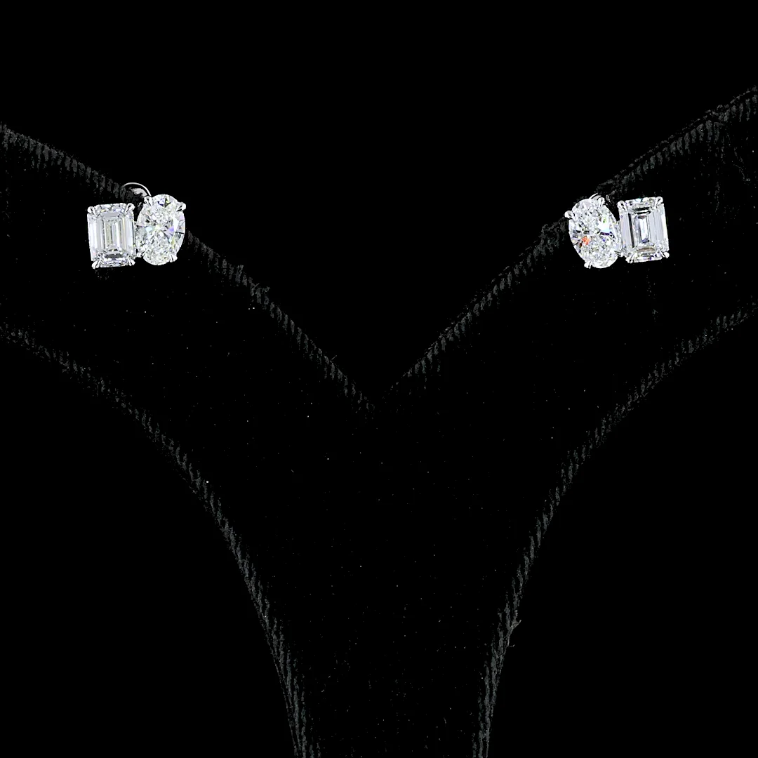 1.96 Cts 14k White Gold Mix Shape Studs Earring