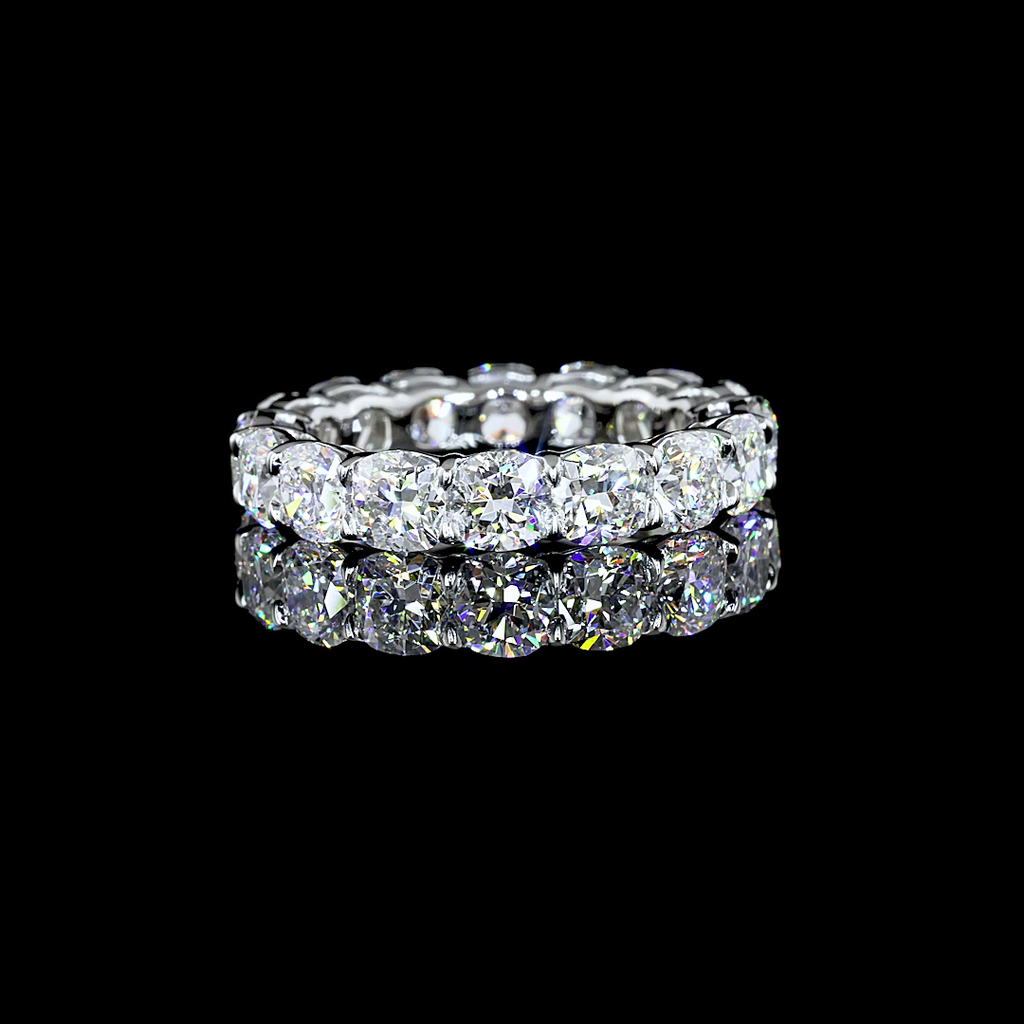 5.03 Cts Platinum Square Cushion Brilliant Shape Eternity Band Eternity Band