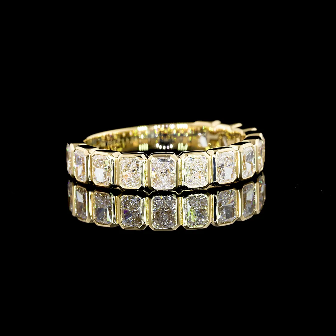 1.34 Cts 14k Yellow Gold Radiant Shape 3/4 Band Eternity Band