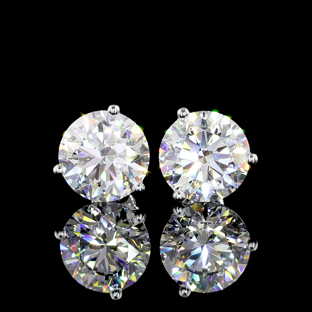 8.17 Cts 14k White Gold Round Shape Martini Earring