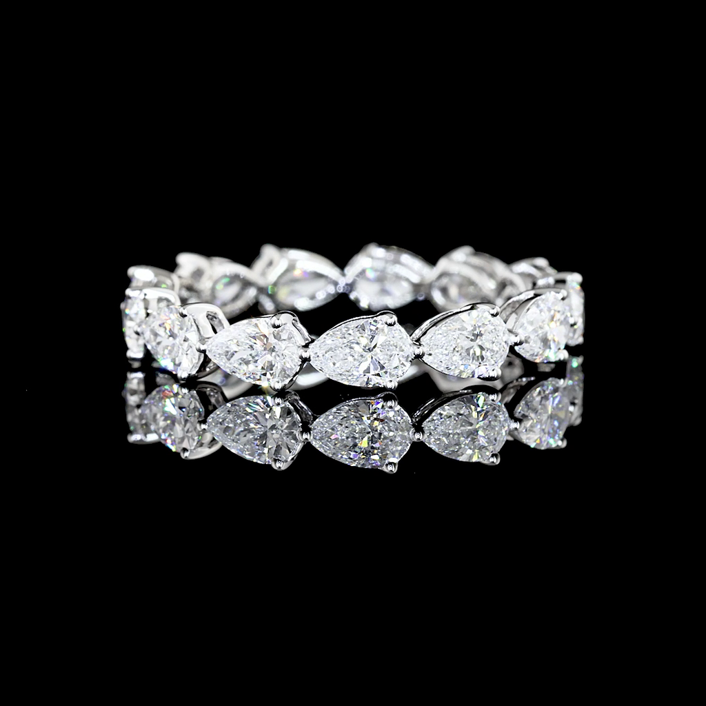 2.05 Cts 14k White Gold Pear Shape Eternity Band Eternity Band