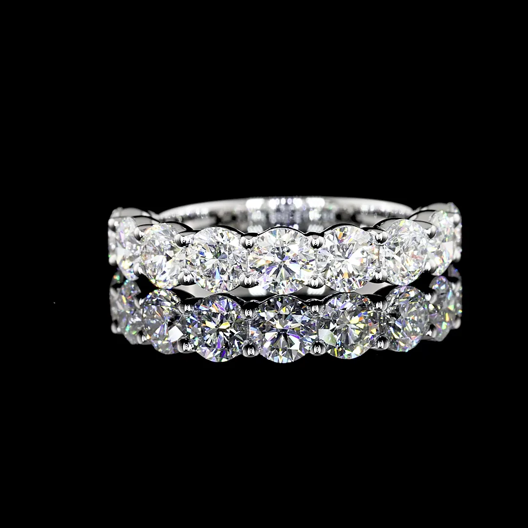 1.98 Cts 14k White Gold Round Shape Half Eternity Eternity Band