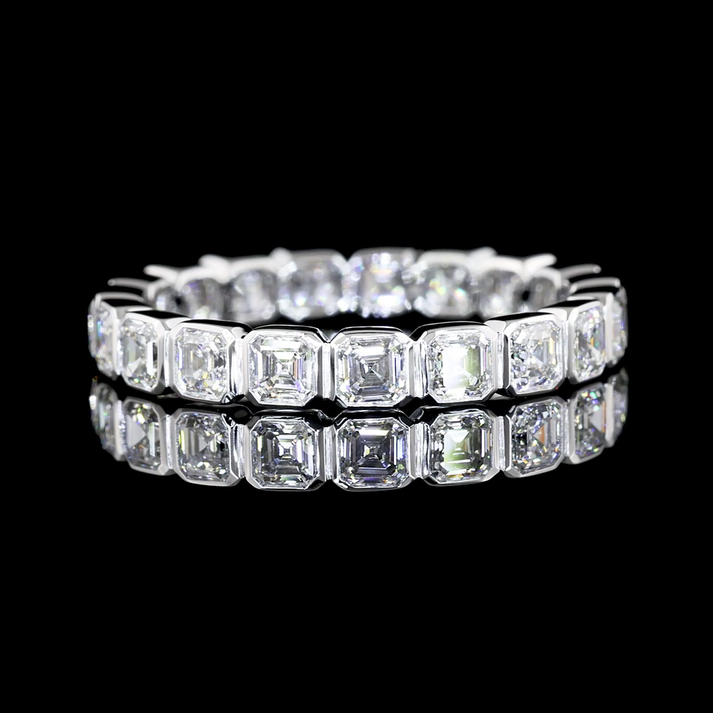 1.9 Cts 14k White Gold Asscher Shape Eternity Band Eternity Band