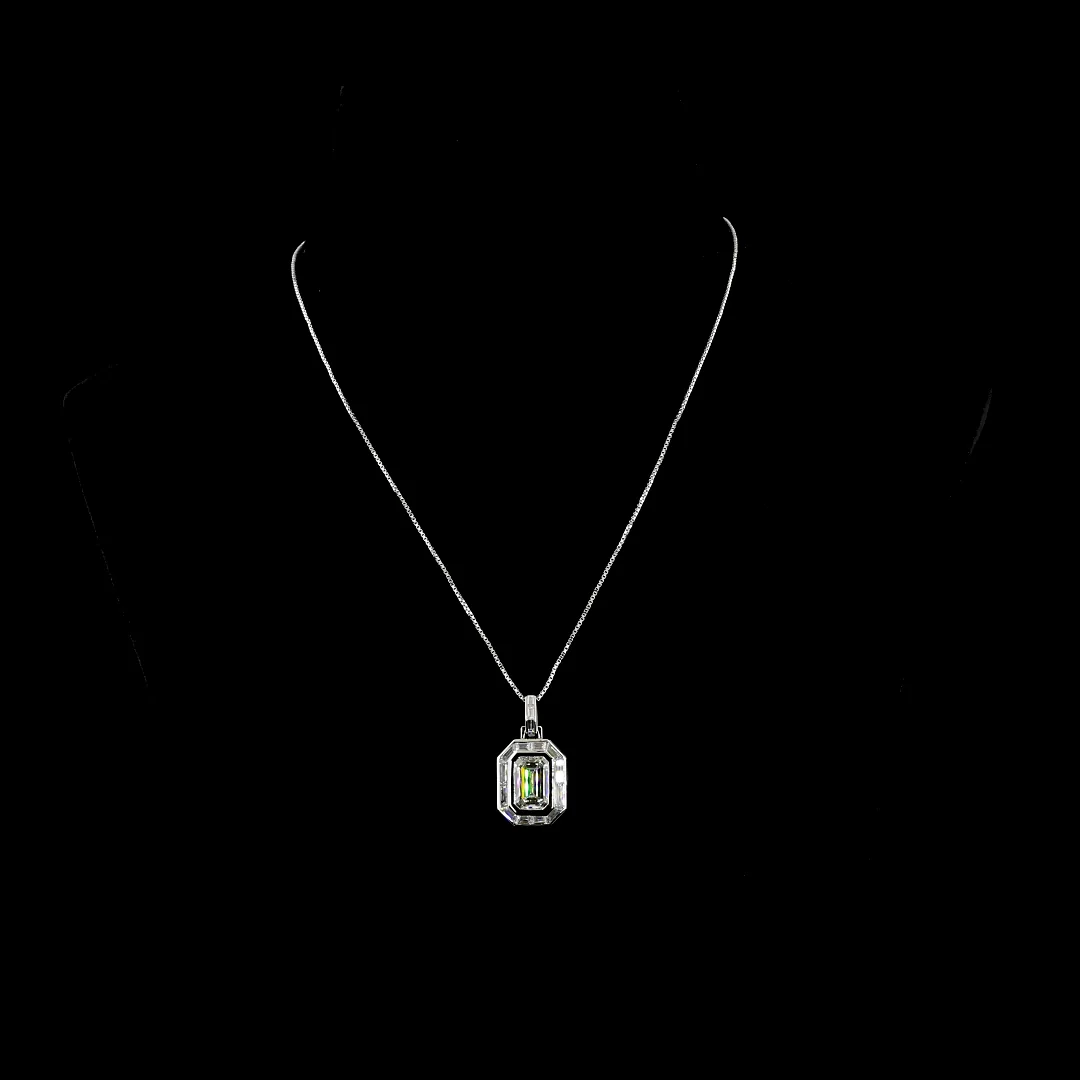 8.94 Cts 14k White Gold Mix Shape Pendant Pendant