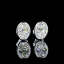 3.04 Cts 14k White Gold Oval Shape Studs Earring