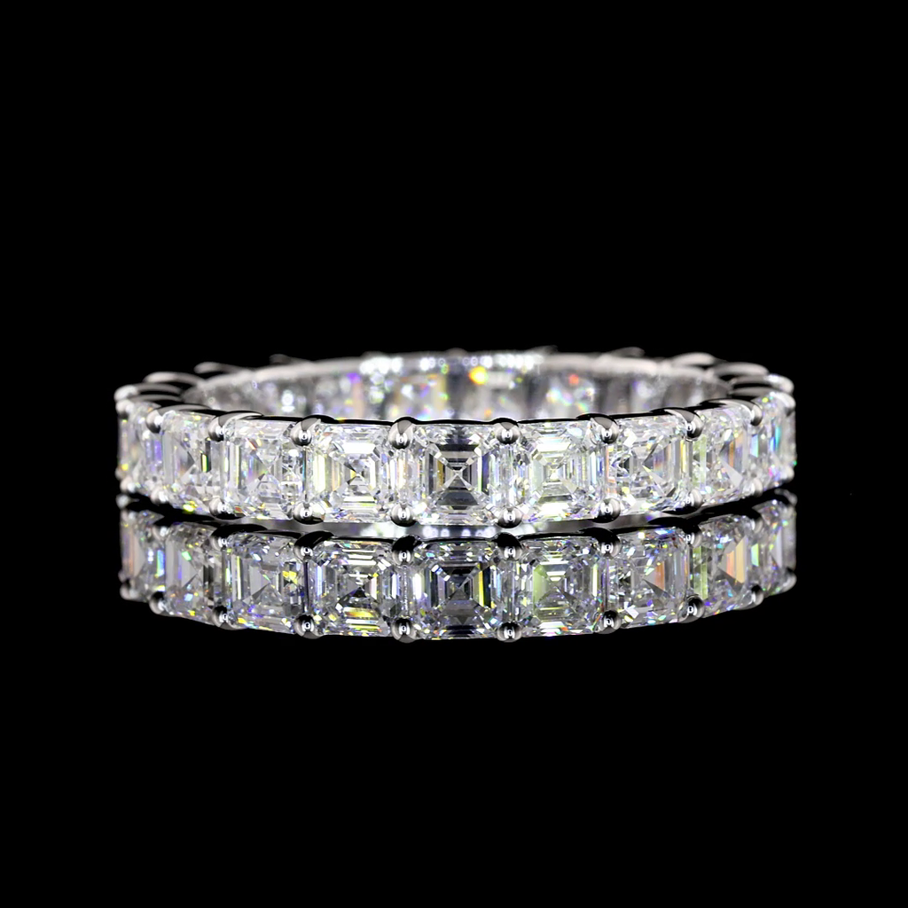 2.72 Cts 14k White Gold Asscher Shape Eternity Band Eternity Band