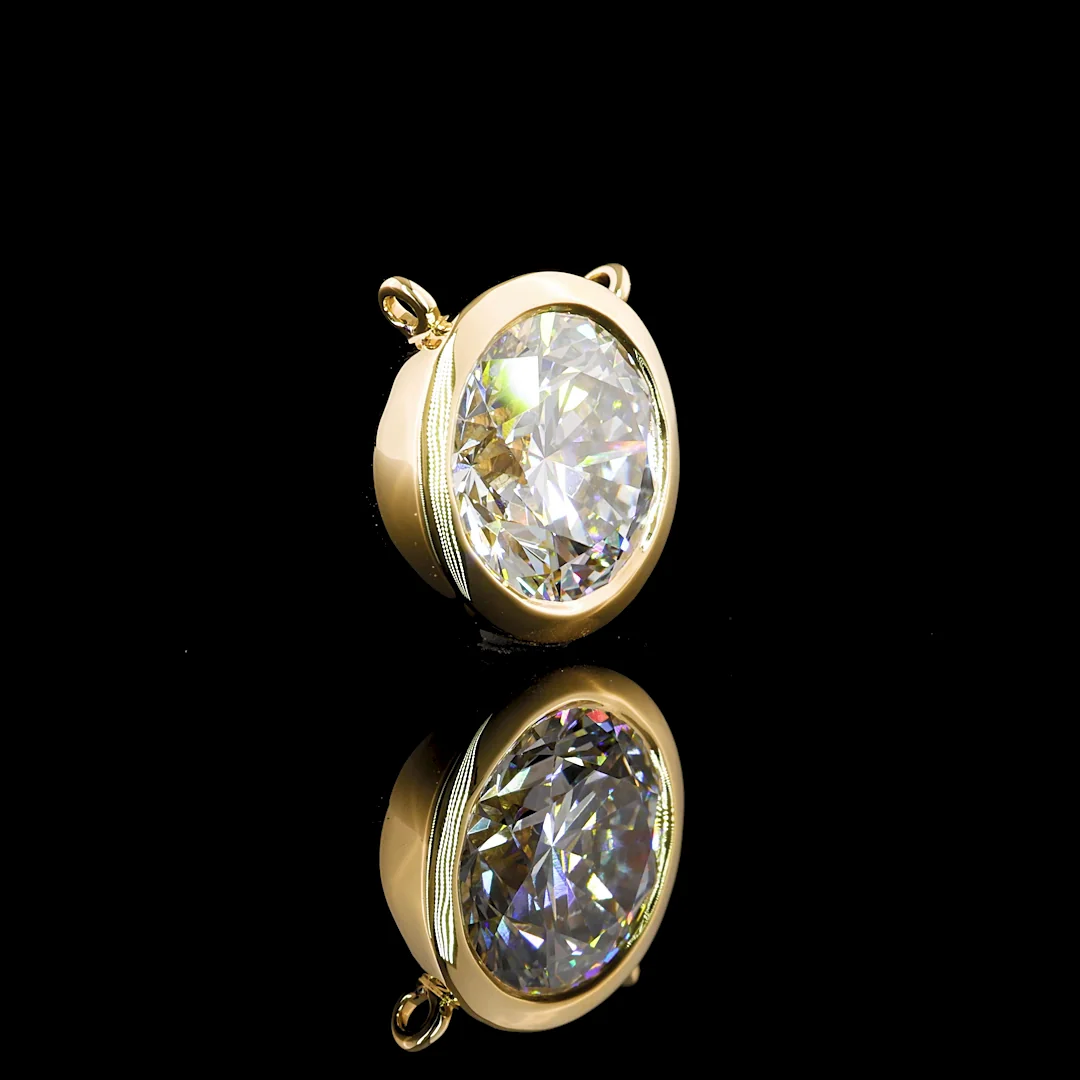 3.13 Cts 14k Yellow Gold Round Shape Solitaire Pendant