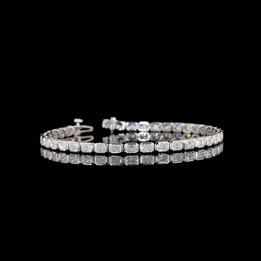5.01 Cts 14k White Gold Radiant Shape Tennis Bracelet