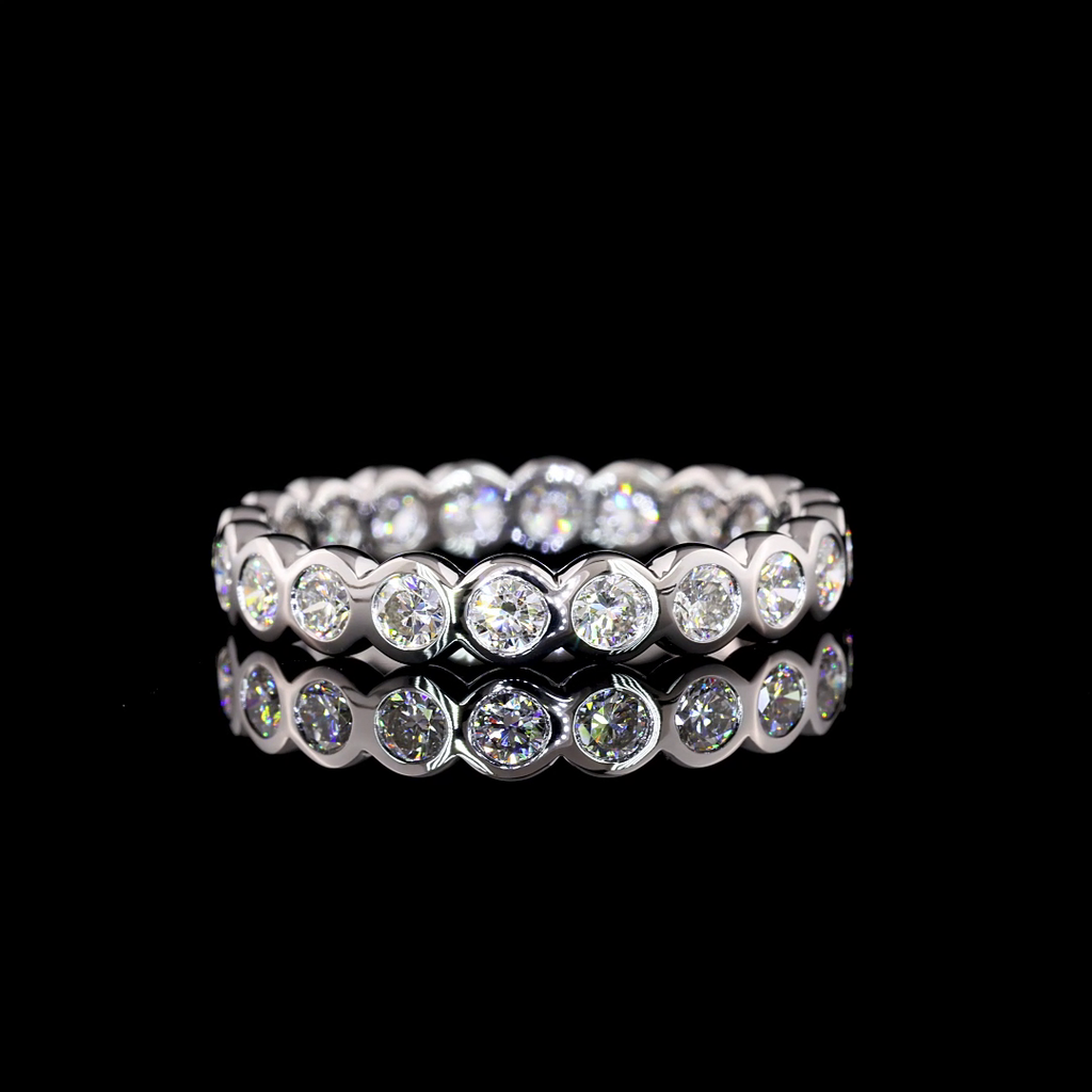 1.12 Cts 14k White Gold Round Shape Eternity Band Eternity Band