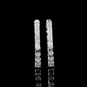 6.9 Cts 14k White Gold Emerald Shape Hoops Earring