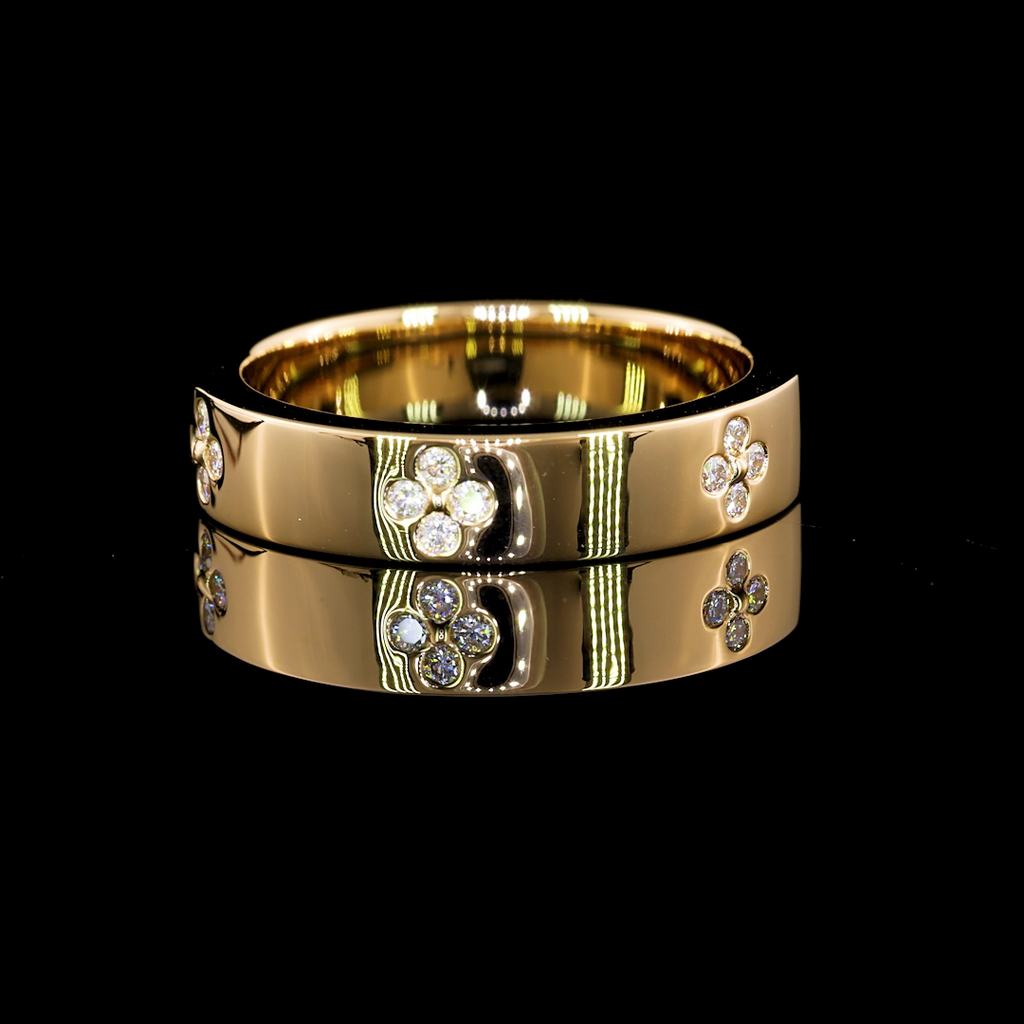 0.22 Cts 18k Yellow Gold Round Shape Eternity Band Eternity Band