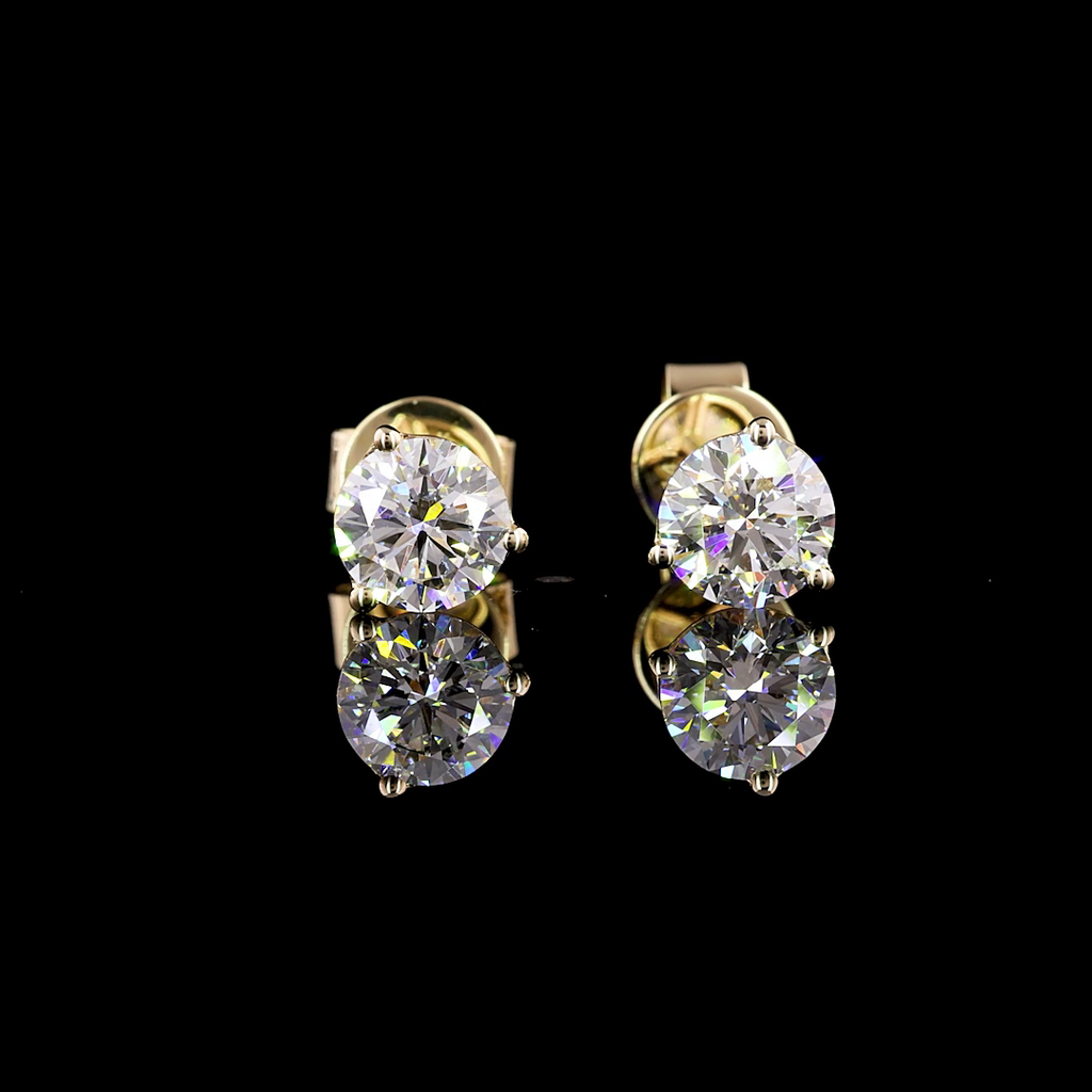 2.13 Cts 14k Yellow Gold Round Shape Martini Earring