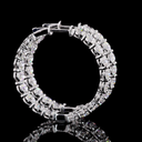 7.75 Cts 14k White Gold Round Shape Hoops Earring