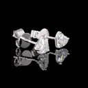 0.84 Cts 14k White Gold Heart Shape Studs Earring