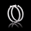 1.68 Cts 14k White Gold Round Shape Hoops Earring